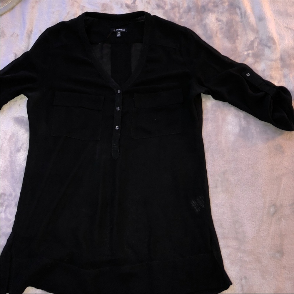 Le chateau black light blouse/ button down shirt/ shirt/top
